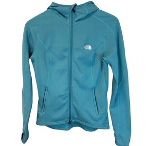 The North Face Blue Teal Performance Fleece Full-Zip Hoodie Size S
